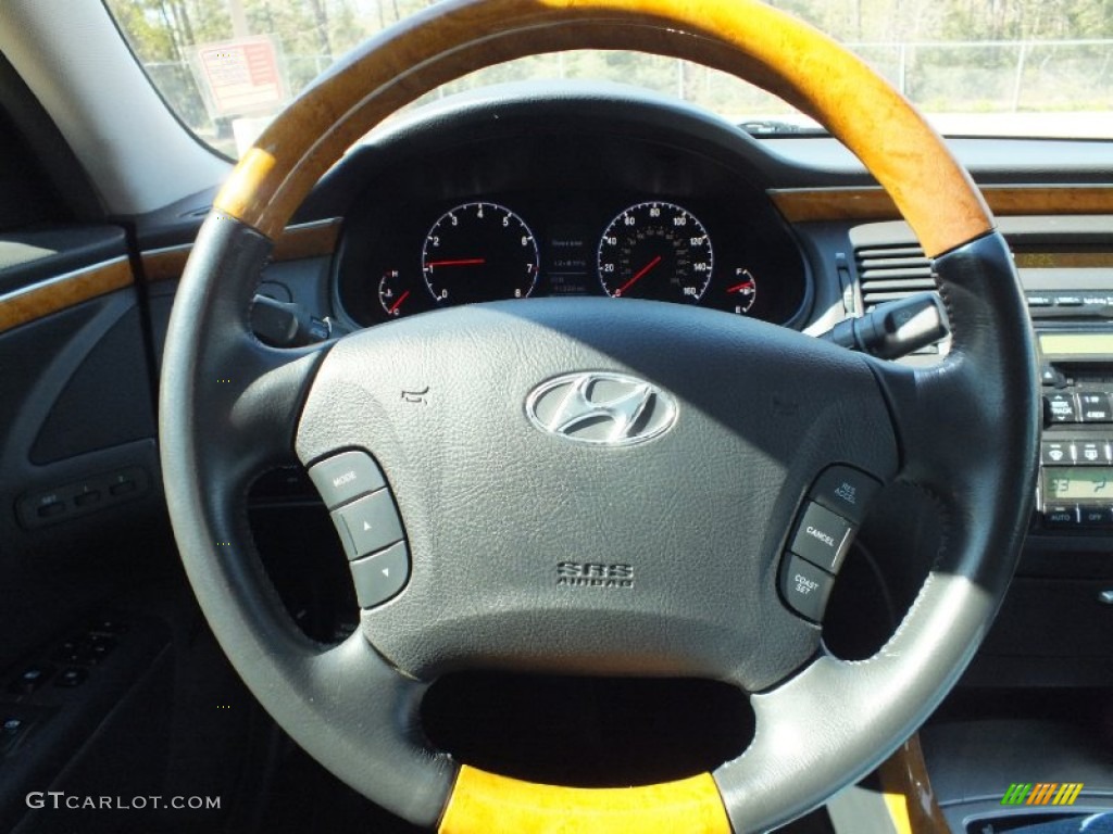 2007 Hyundai Azera Limited Black Steering Wheel Photo #61126008