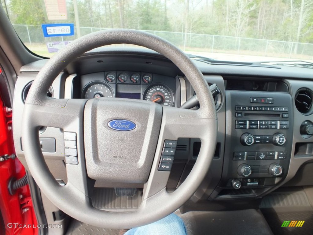 2010 Ford F150 STX Regular Cab Medium Stone Steering Wheel Photo #61128440
