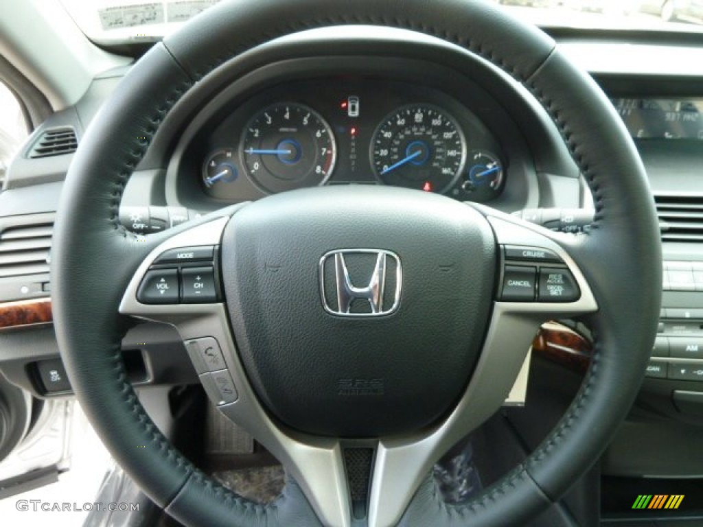 2012 Honda Accord Crosstour EX-L 4WD Black Steering Wheel Photo #61131492