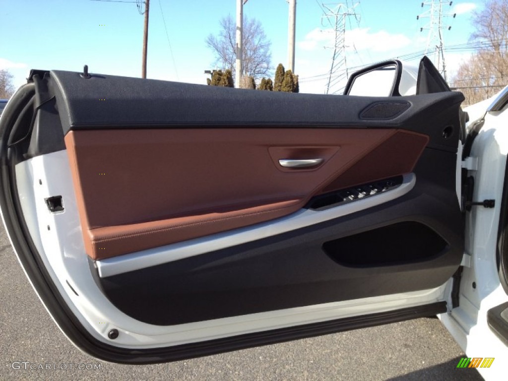 2012 BMW 6 Series 650i Convertible Cinnamon Brown Nappa Leather Door Panel Photo #61131956