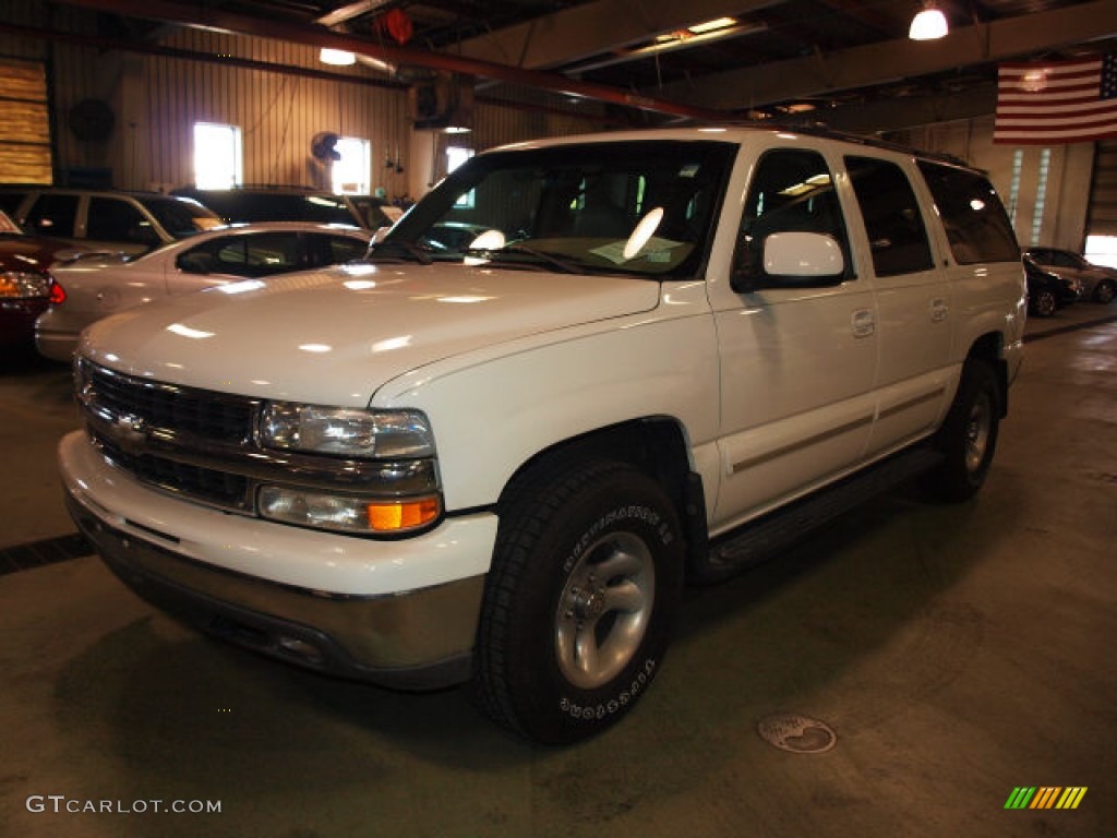 2001 Suburban 1500 LT 4x4 - Summit White / Light Gray/Neutral photo #1