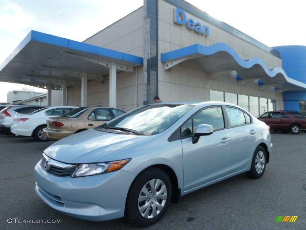 2012 Civic LX Sedan - Cool Mist Metallic / Gray photo #1