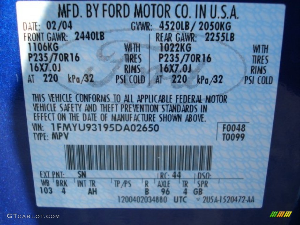 2005 Escape XLT V6 4WD - Sonic Blue Metallic / Medium/Dark Flint Grey photo #20