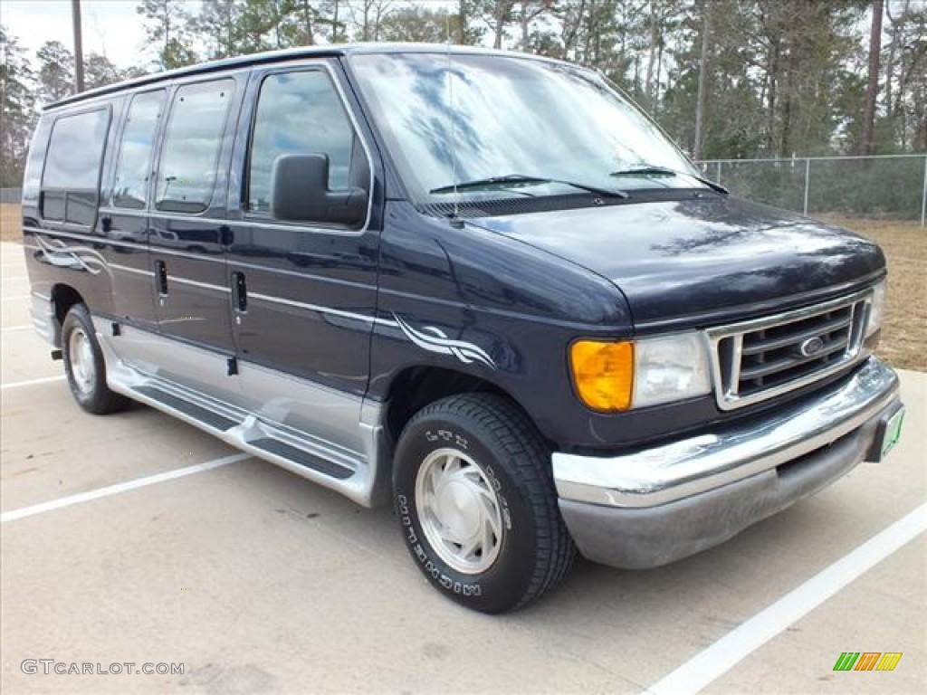 2003 E Series Van E150 Passenger Conversion - True Blue Metallic / Medium Flint photo #1