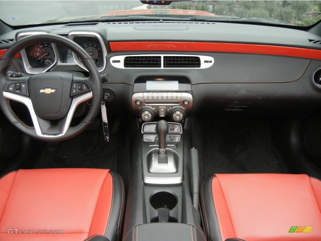 2012 Camaro LT/RS Convertible - Black / Inferno Orange/Black photo #26