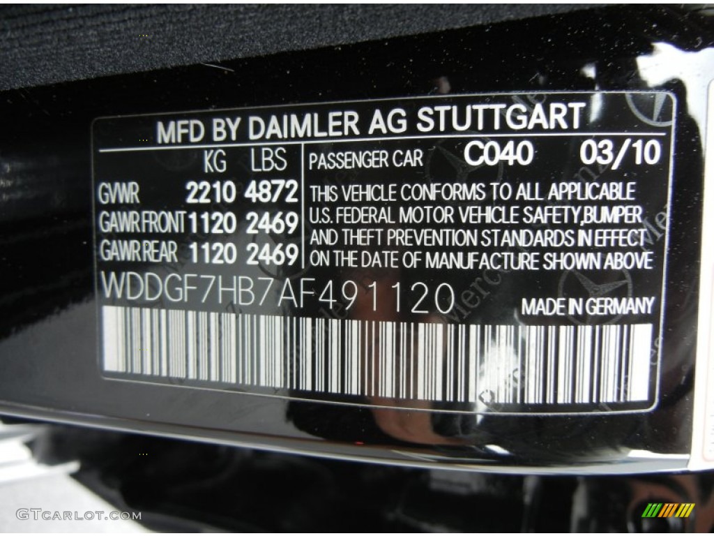 2010 C Color Code 040 for Black Photo #61137555