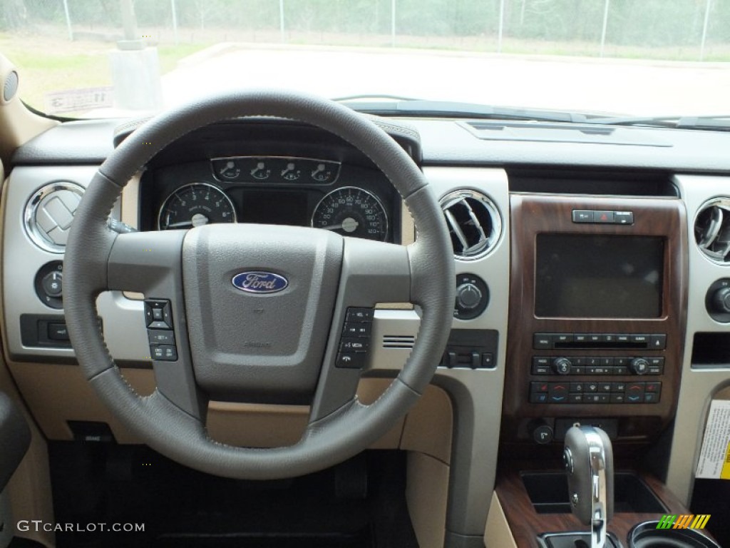 2012 Ford F150 Lariat SuperCrew Pale Adobe Dashboard Photo #61137563