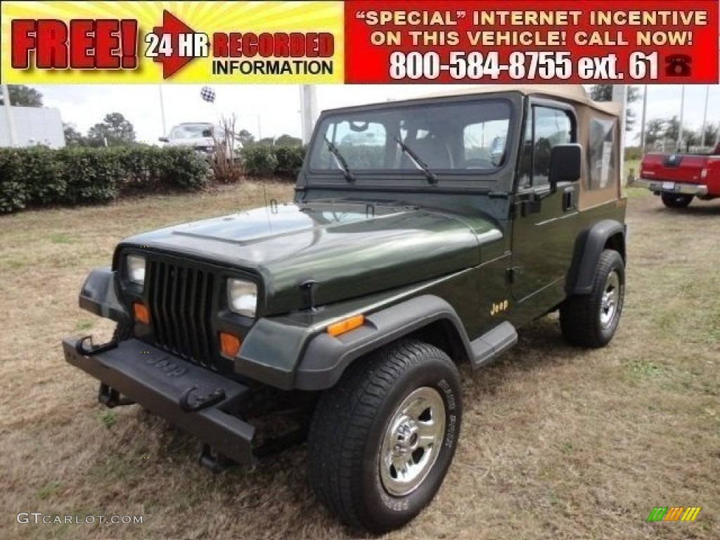 1995 Wrangler S 4x4 - Moss Green Pearl / Spice Beige photo #1
