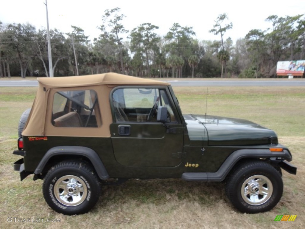 1995 Wrangler S 4x4 - Moss Green Pearl / Spice Beige photo #9