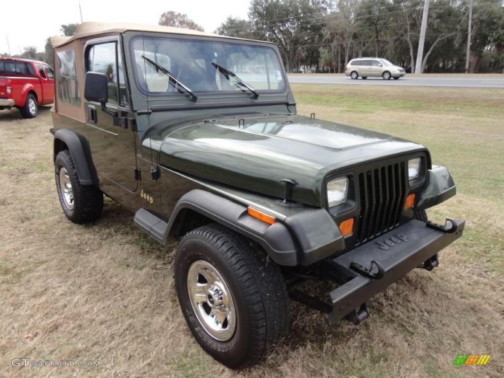 1995 Wrangler S 4x4 - Moss Green Pearl / Spice Beige photo #10