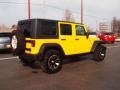 2009 Detonator Yellow Jeep Wrangler Unlimited Rubicon 4x4  photo #3