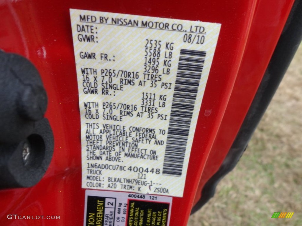 2011 Nissan Frontier SV V6 King Cab Parts Photos