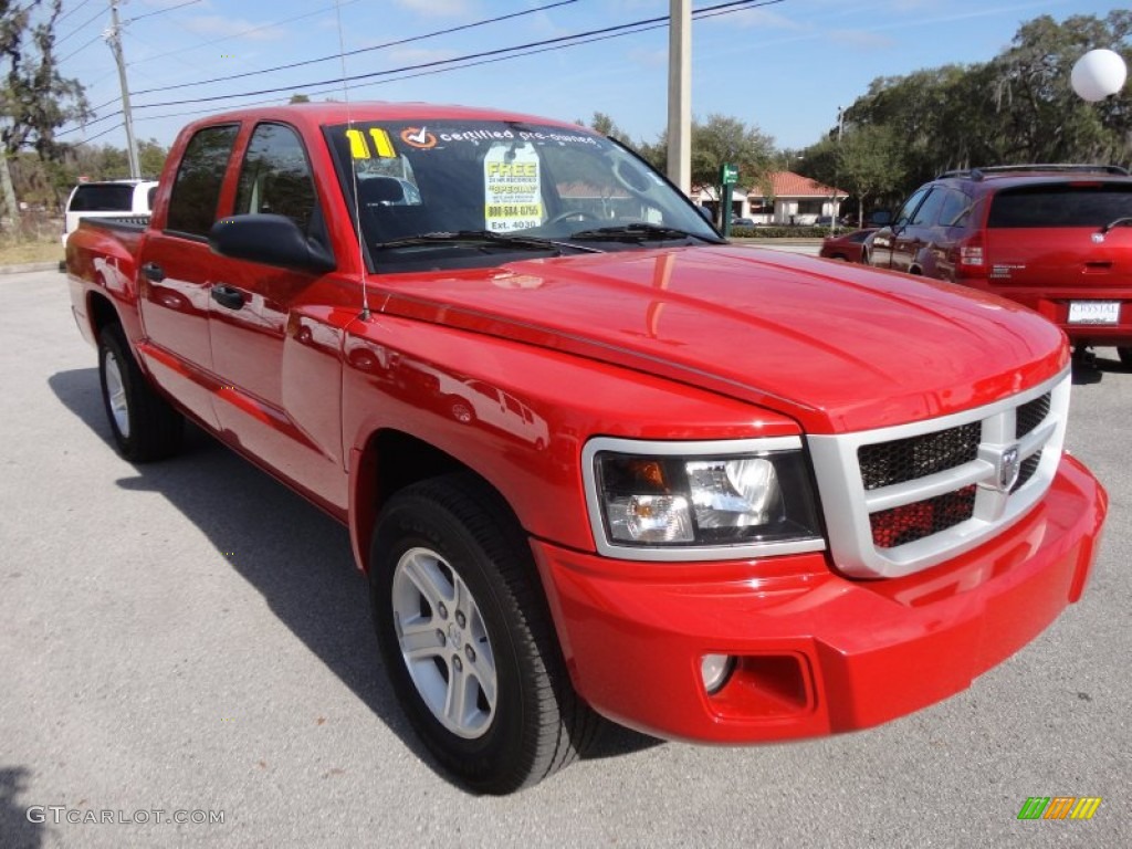 Flame Red 2011 Dodge Dakota Big Horn Crew Cab Exterior Photo #61138550