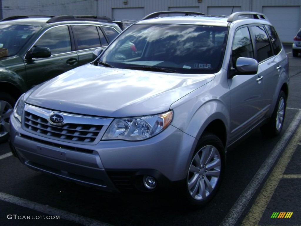 2012 Forester 2.5 X Premium - Ice Silver Metallic / Black photo #1