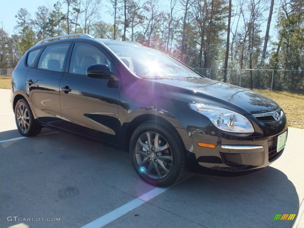 2012 Elantra GLS Touring - Black Noir Pearl / Beige photo #1