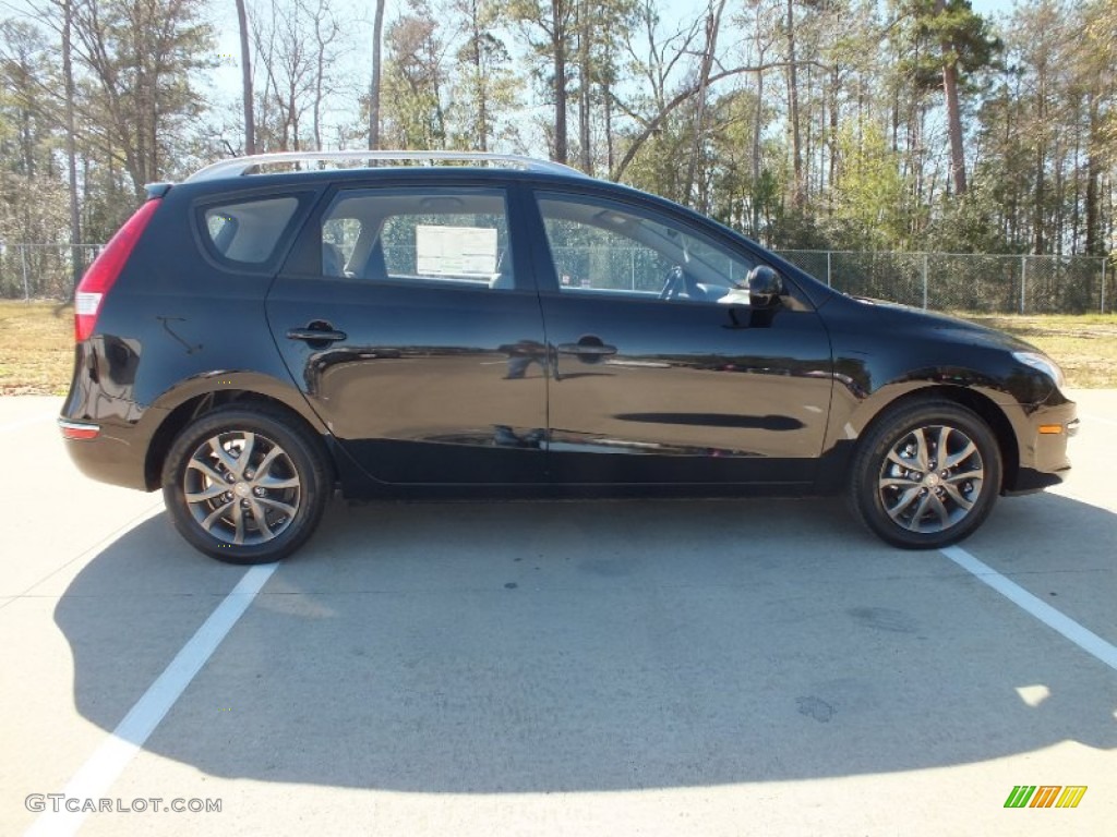 2012 Elantra GLS Touring - Black Noir Pearl / Beige photo #2
