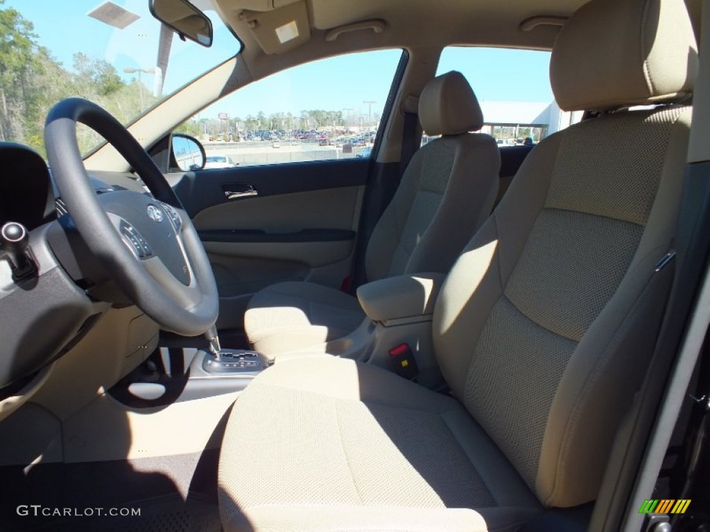 2012 Elantra GLS Touring - Black Noir Pearl / Beige photo #3