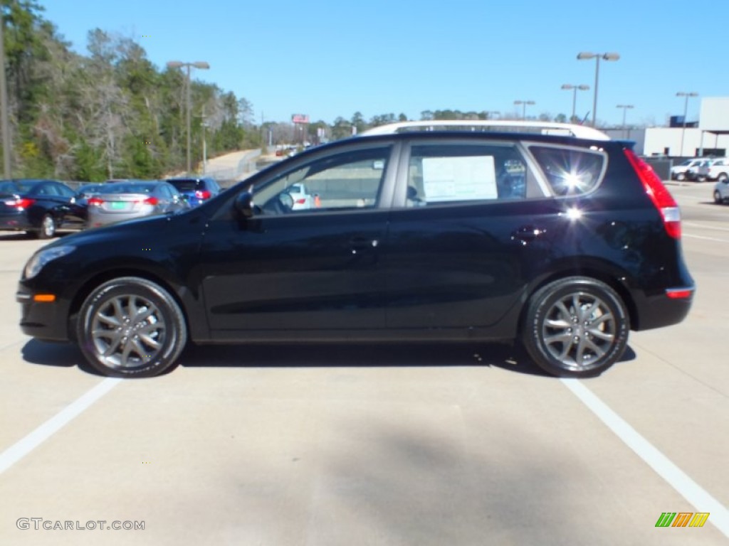 2012 Elantra GLS Touring - Black Noir Pearl / Beige photo #8
