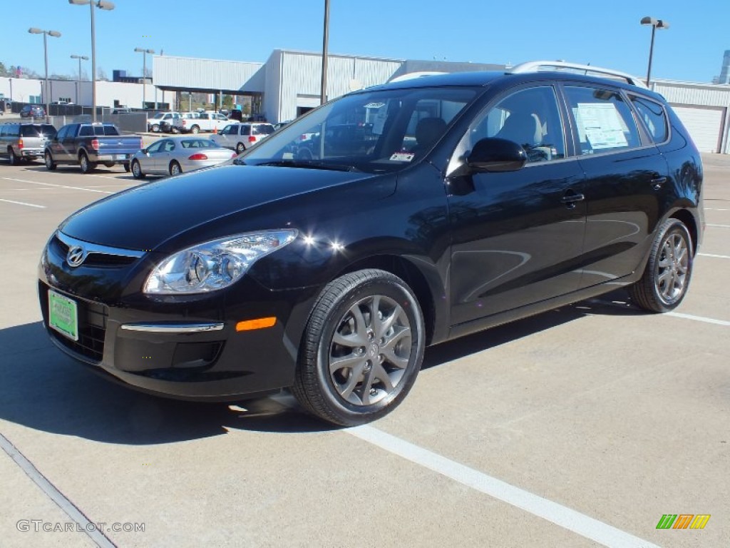 2012 Elantra GLS Touring - Black Noir Pearl / Beige photo #9