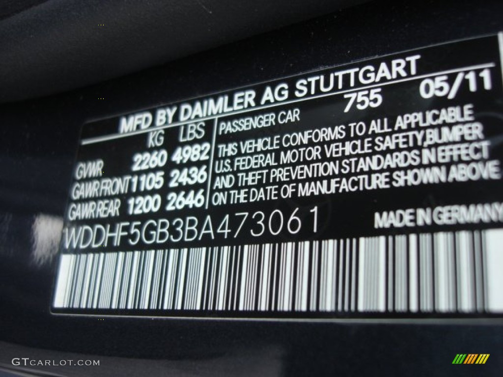 2011 E Color Code 755 for Steel Grey Metallic Photo #61139852