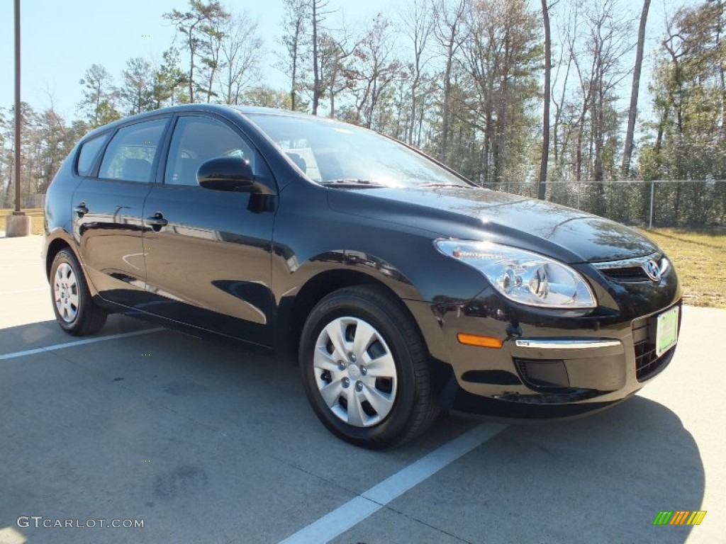 2012 Elantra GLS Touring - Black Noir Pearl / Beige photo #1