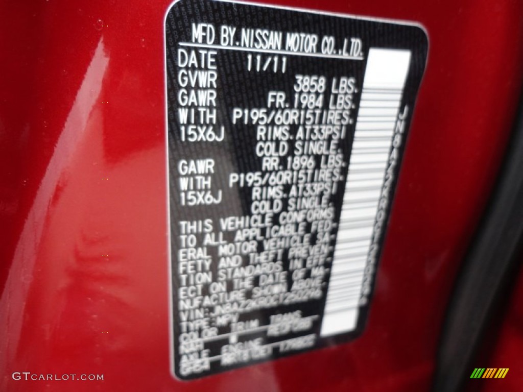 2012 Cube Color Code NAH for Cayenne Red Photo 61139978