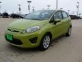 2012 Lime Squeeze Metallic Ford Fiesta SE Hatchback  photo #2