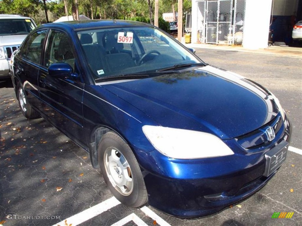 2005 Civic Hybrid Sedan - Eternal Blue Pearl / Gray photo #1