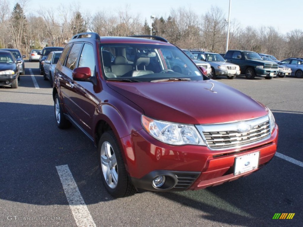 2009 Forester 2.5 X Limited - Camellia Red Pearl / Black photo #8