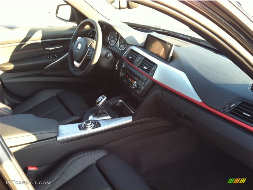 2012 BMW 3 Series 335i Sedan Black/Red Highlight Dashboard Photo #61149437