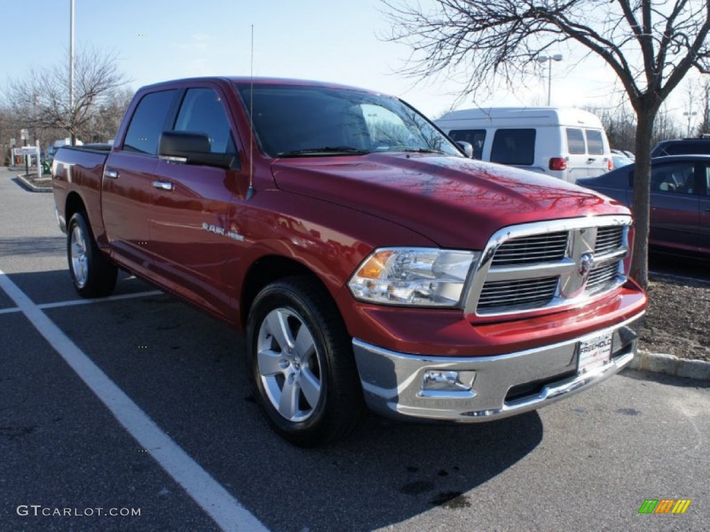 2010 Ram 1500 Big Horn Crew Cab 4x4 - Inferno Red Crystal Pearl / Dark Slate/Medium Graystone photo #7