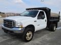 2004 Oxford White Ford F450 Super Duty XL SuperCab 4x4 Chassis Dump Truck  photo #9