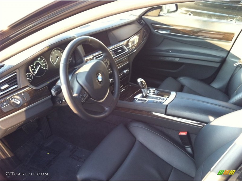 Black Interior 2012 BMW 7 Series 750i xDrive Sedan Photo #61149755