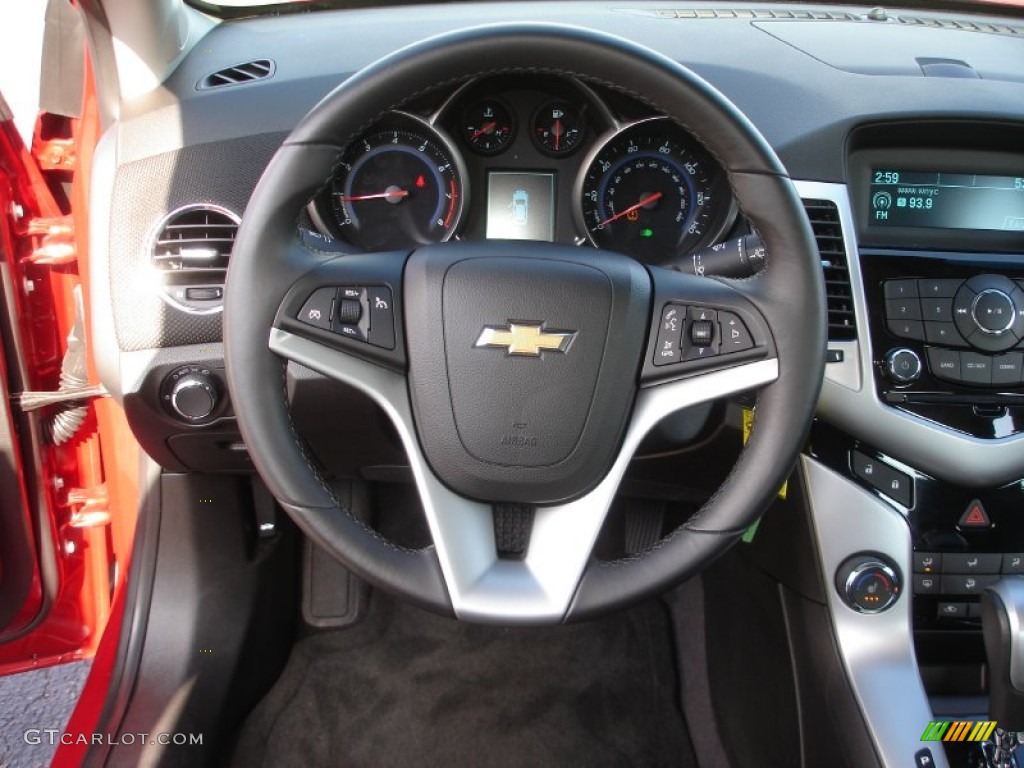 2011 Chevrolet Cruze LT Jet Black Leather Steering Wheel Photo #61150718