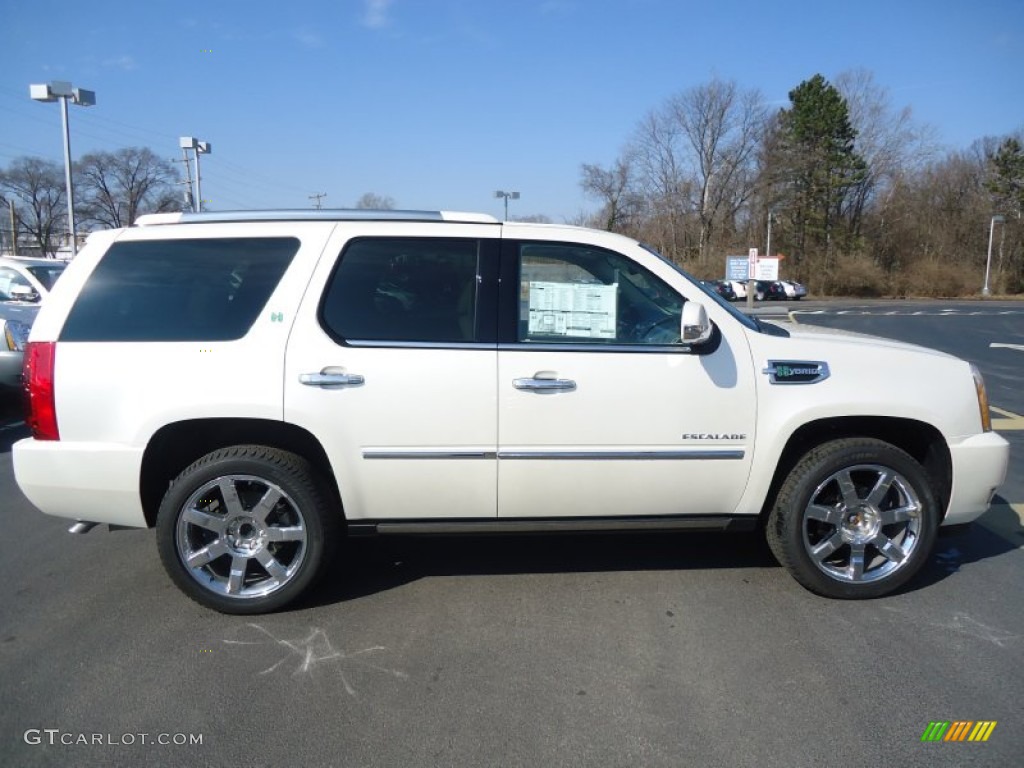 White Diamond Tricoat 2012 Cadillac Escalade Hybrid 4WD Exterior Photo #61151060