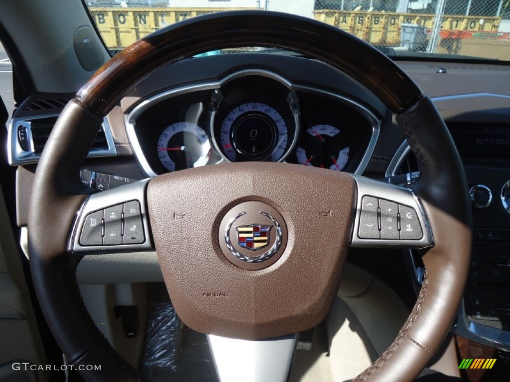2012 Cadillac SRX Luxury Shale/Brownstone Steering Wheel Photo #61153220
