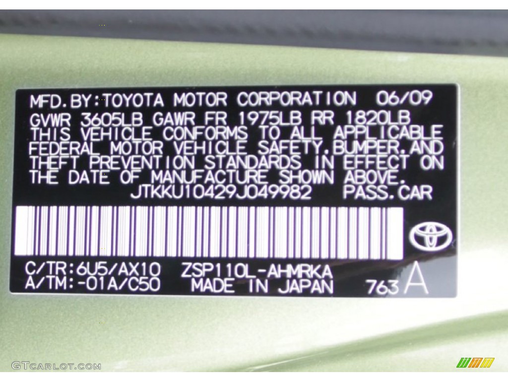2009 xD Color Code 6U5 for Electric Wasabi Photo #61162142