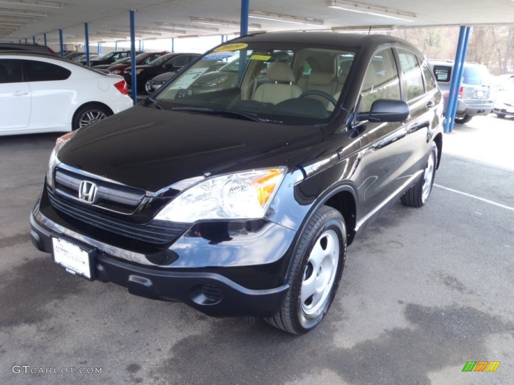 2009 CR-V LX 4WD - Crystal Black Pearl / Ivory photo #24