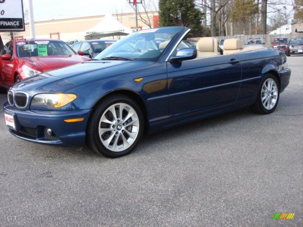 2004 3 Series 330i Convertible - Mystic Blue Metallic / Sand photo #2