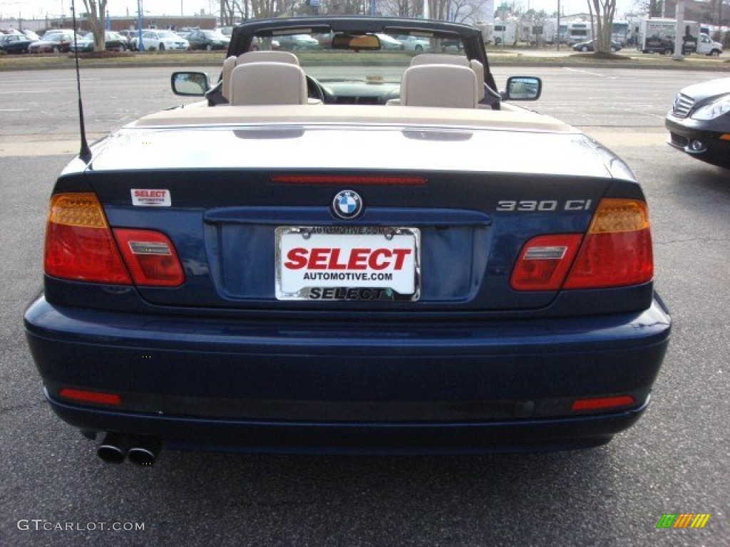 2004 3 Series 330i Convertible - Mystic Blue Metallic / Sand photo #5