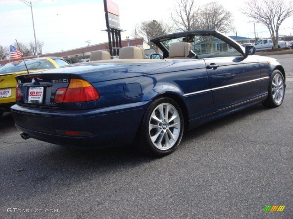 2004 3 Series 330i Convertible - Mystic Blue Metallic / Sand photo #6