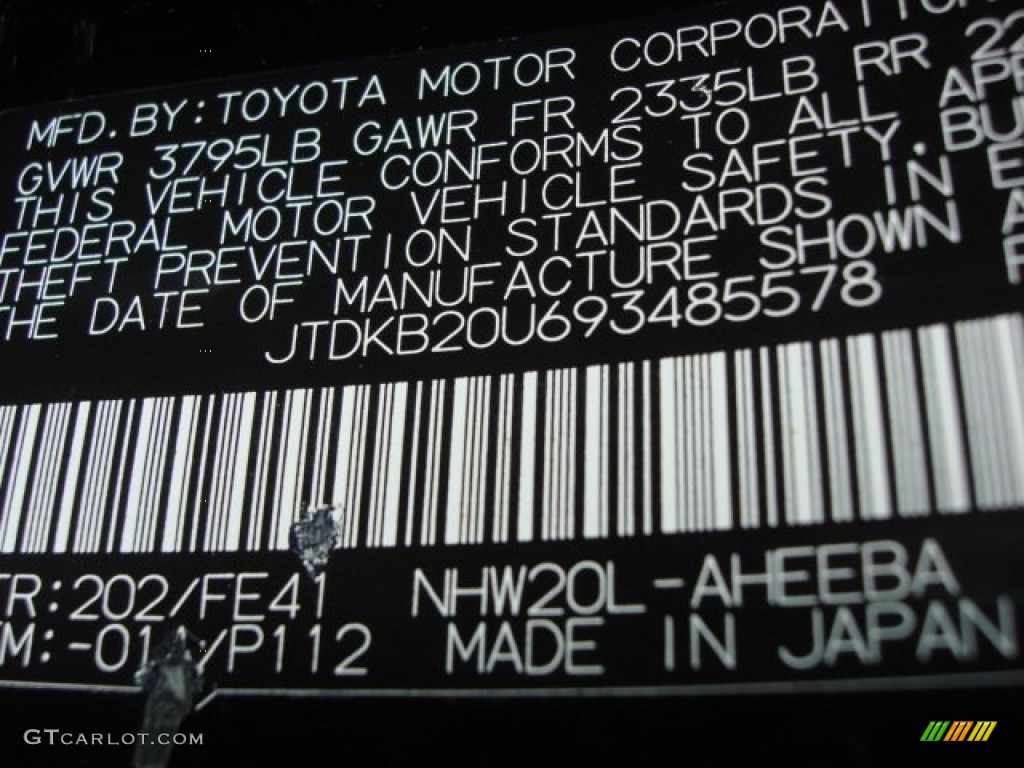 2009 Prius Color Code 202 for Black Photo #61171345