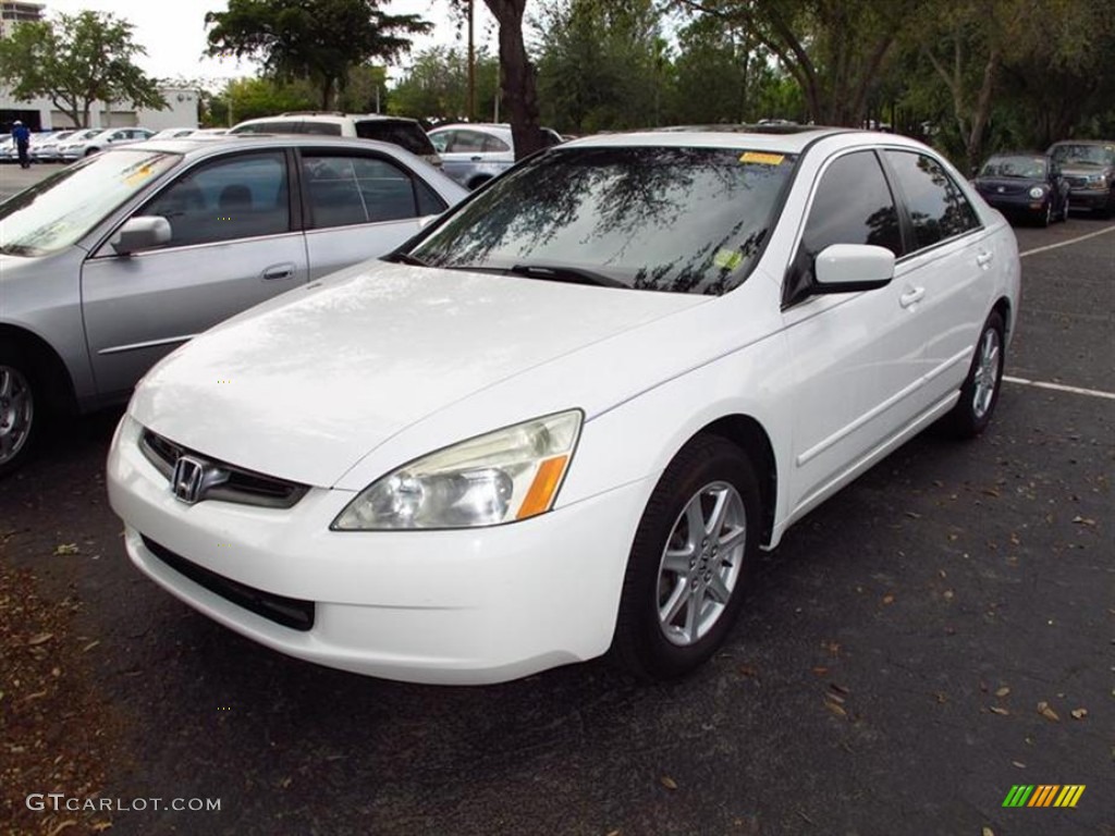2003 Accord EX V6 Sedan - Taffeta White / Ivory photo #4