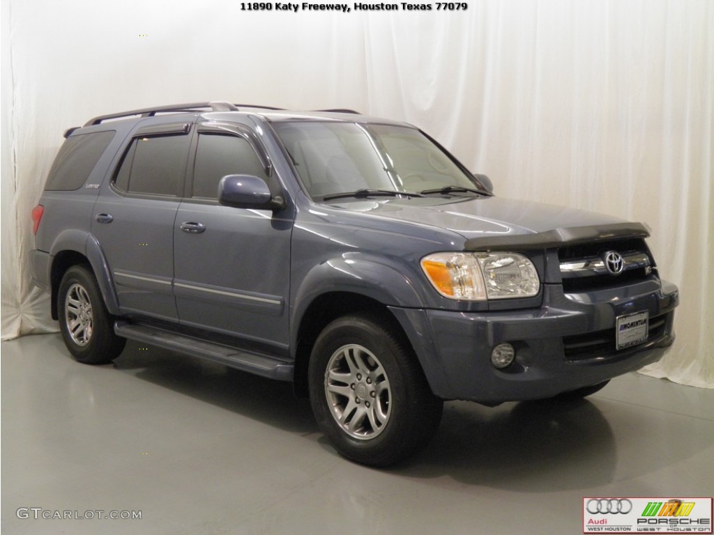 2005 Sequoia Limited 4WD - Blue Steel Metallic / Taupe photo #3