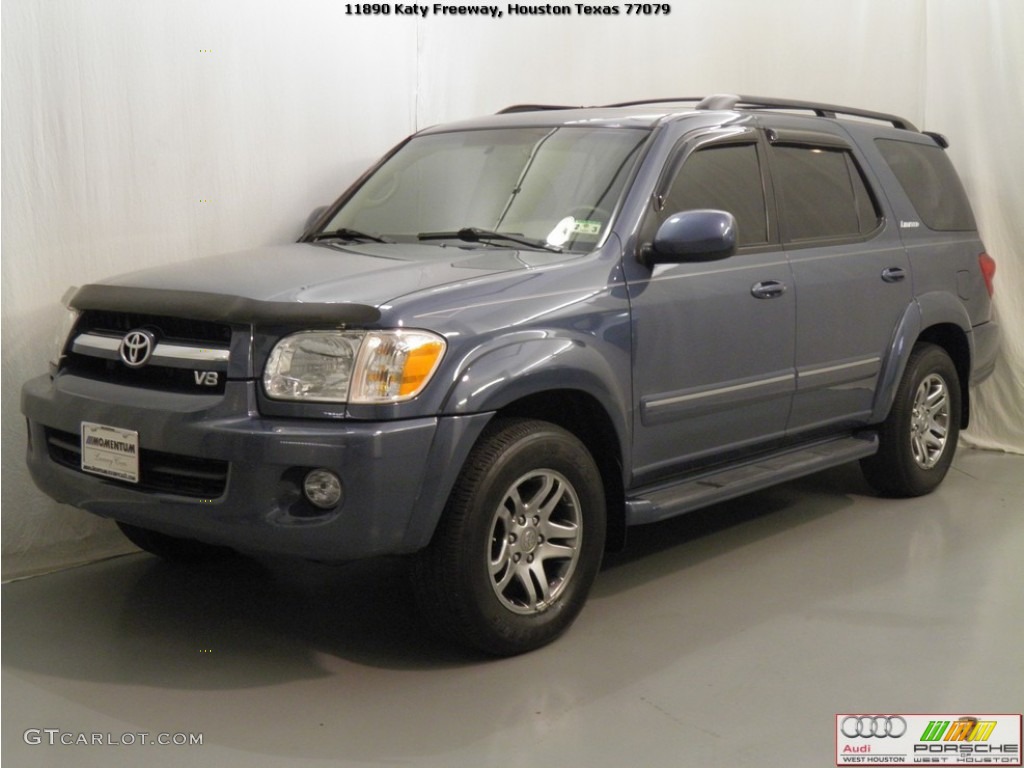 2005 Sequoia Limited 4WD - Blue Steel Metallic / Taupe photo #4