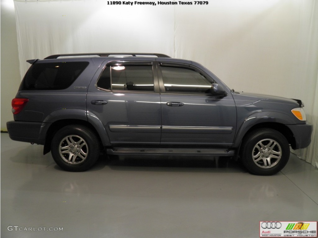 2005 Sequoia Limited 4WD - Blue Steel Metallic / Taupe photo #6