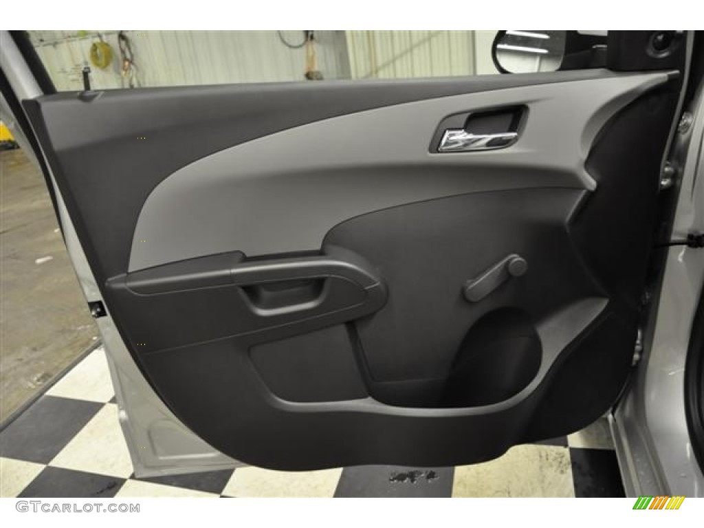 2012 Chevrolet Sonic LS Sedan Jet Black/Dark Titanium Door Panel Photo #61174552