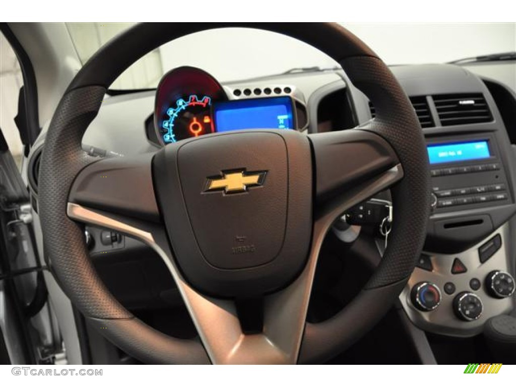 2012 Chevrolet Sonic LS Sedan Jet Black/Dark Titanium Steering Wheel Photo #61174594