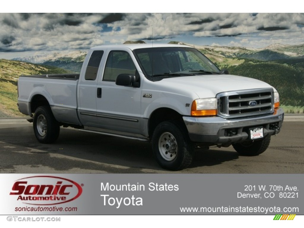 2000 F250 Super Duty XLT Extended Cab 4x4 - Oxford White / Medium Graphite photo #1