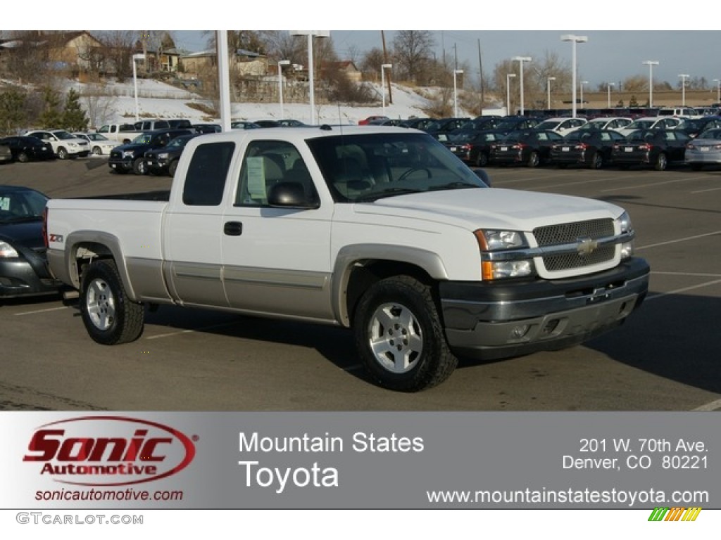 2005 Silverado 1500 Z71 Extended Cab 4x4 - Summit White / Medium Gray photo #1